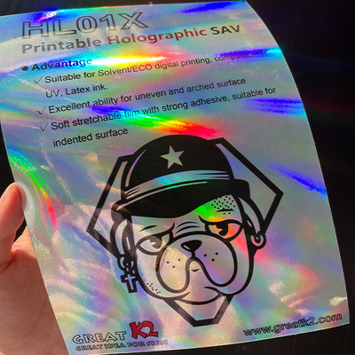 qualidade UV Latex Printable Adhesive Vinyl Eco Solvent Rainbow Holographic Vinyl fábrica